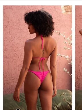 San Lorenzo Hot Pink Tie-Back Bikini Bottom
